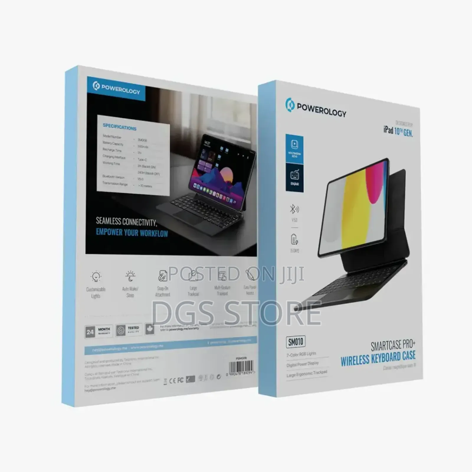Powerology Smart Case Pro+ Wireless Keyboard iPad 10th Gen