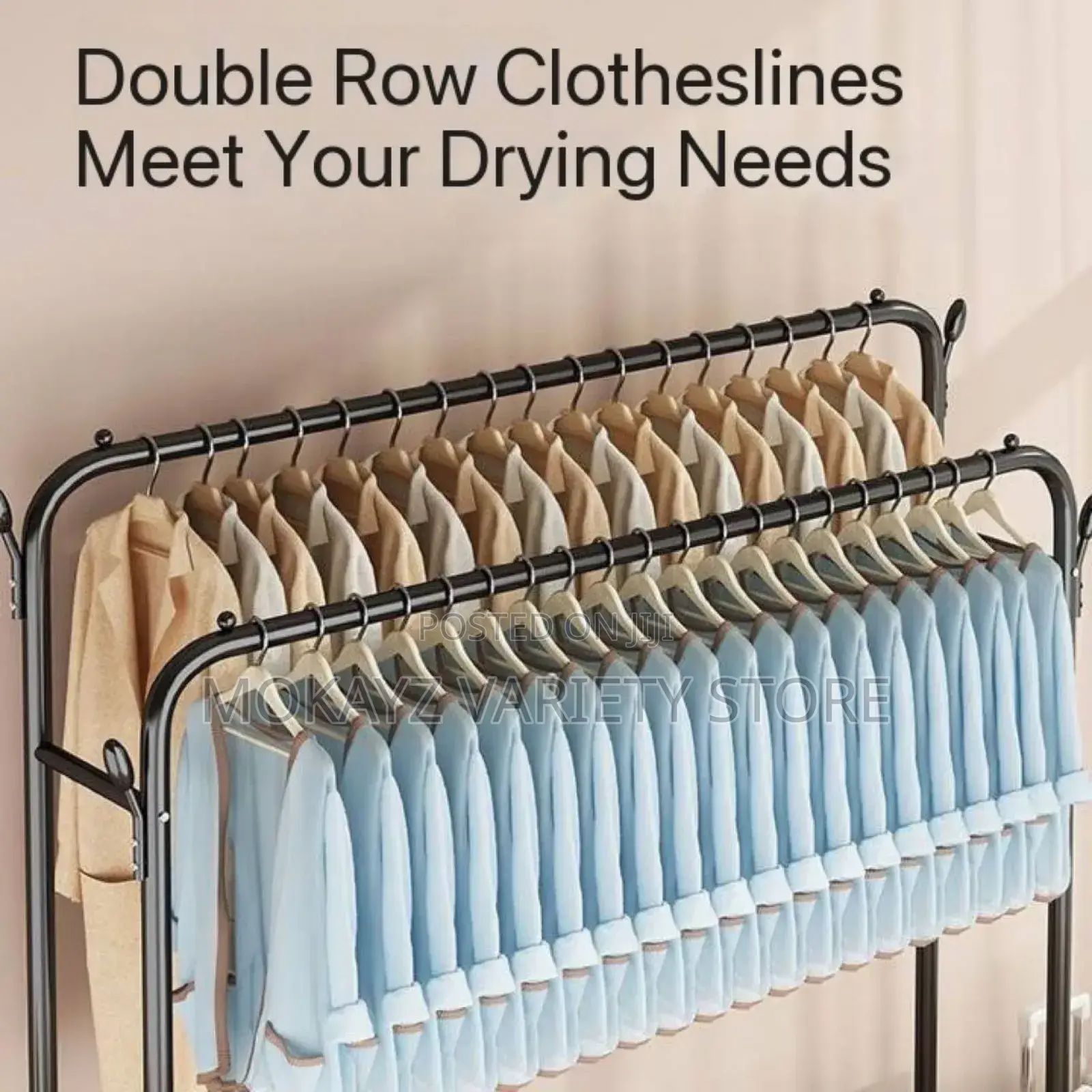 35kg Strong Single Pole Cloth/Shoe Rack With Tyre
