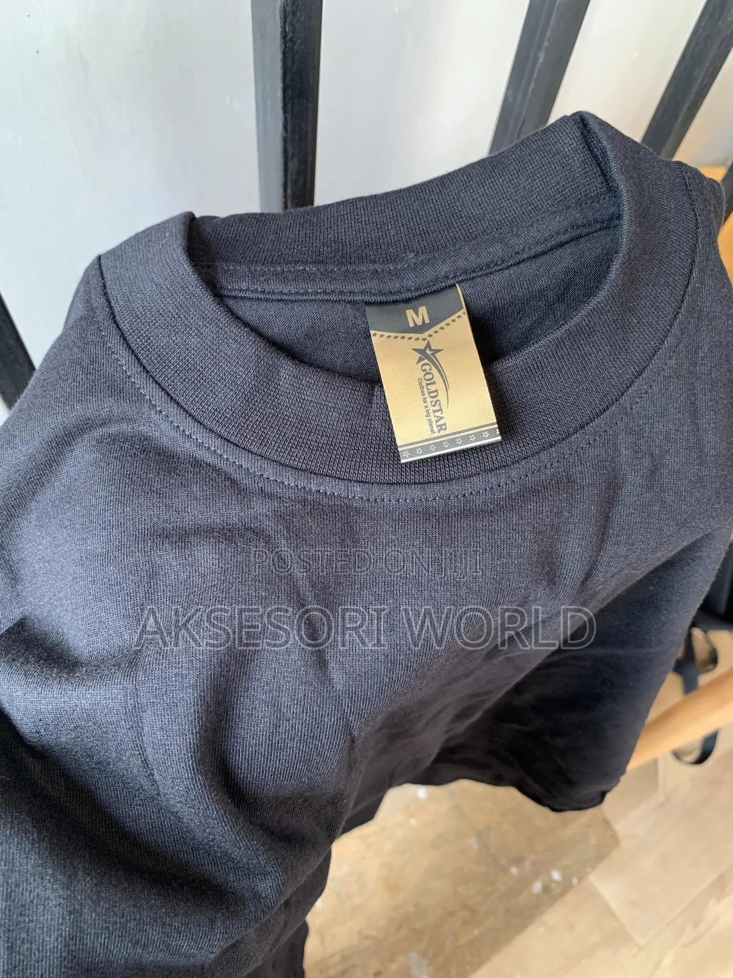 Bulk Order Only Goldstar T-Shirt Plain Black High Neck Tshirt