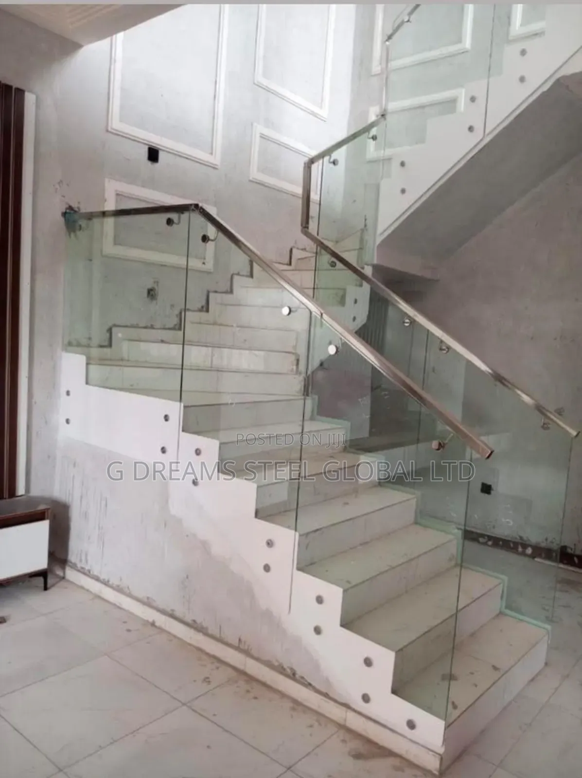 Glass to Pipes Stainless Handrails