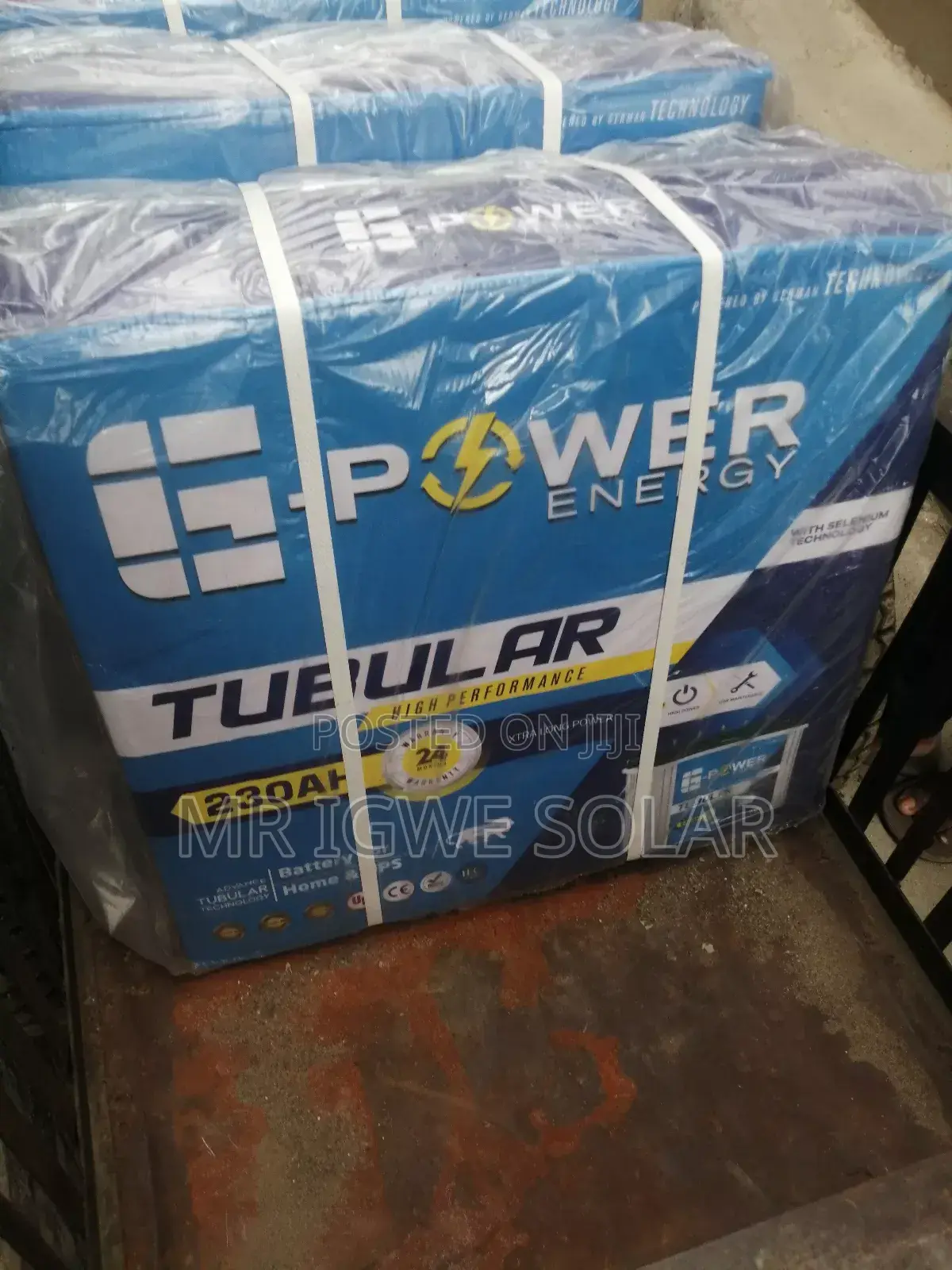 E Power Tall Tubular Battery 220ah