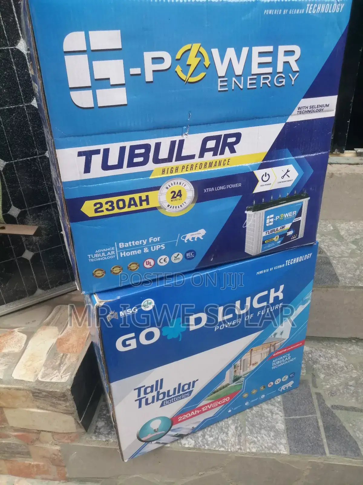 E Power Tall Tubular Battery 220ah