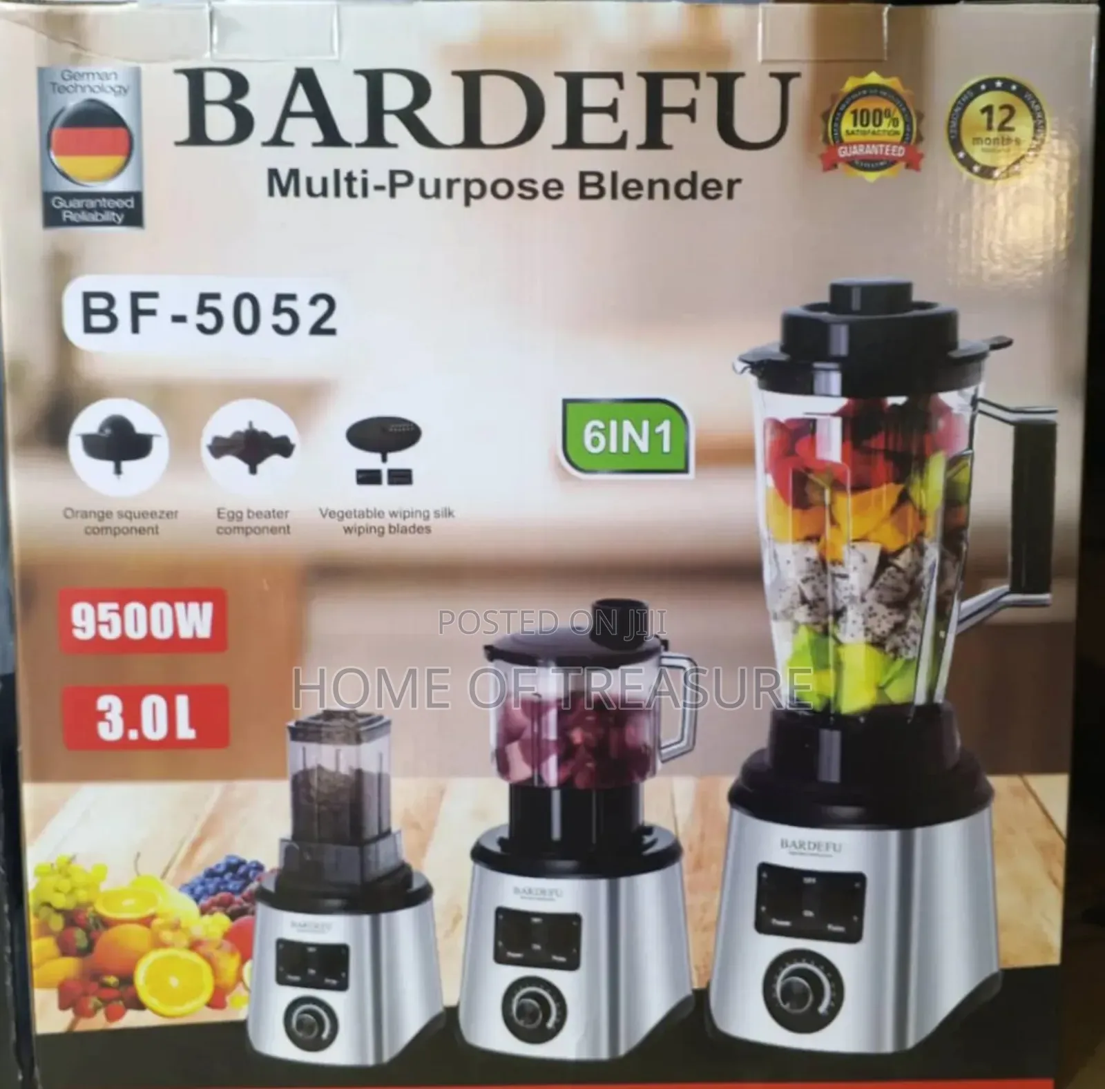 9500w 3.0litres Bardefu Multipurpose Blender 6-in-1 Bf-5052