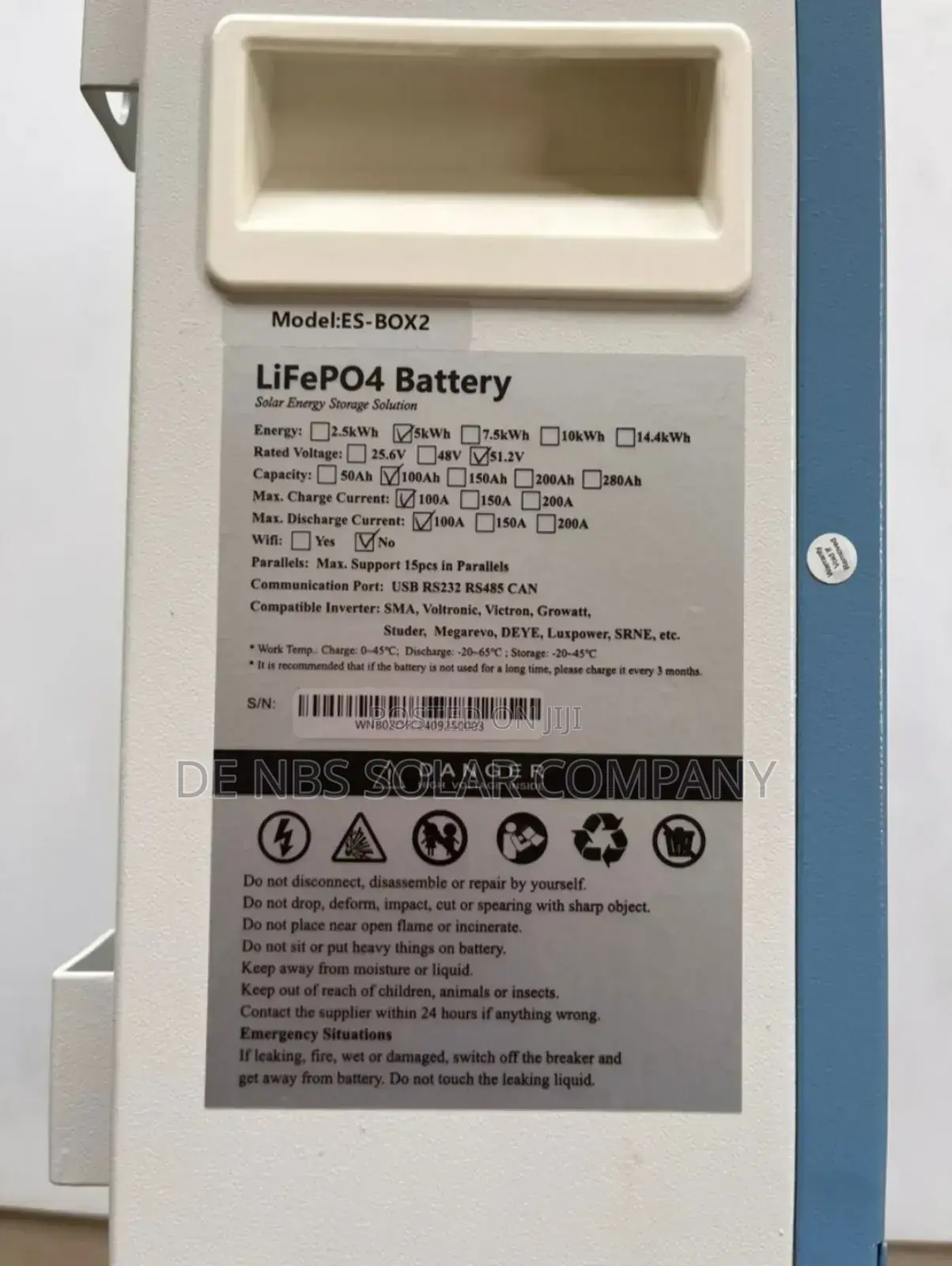 Luxwatt 5kwh 51.2v Lifep04 Lithium Ion Phosphate Battery