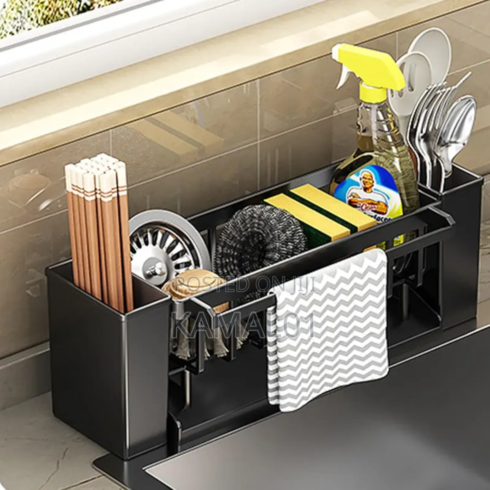 Utensil Holder, 3 Compartments,Sink and Drying Rack