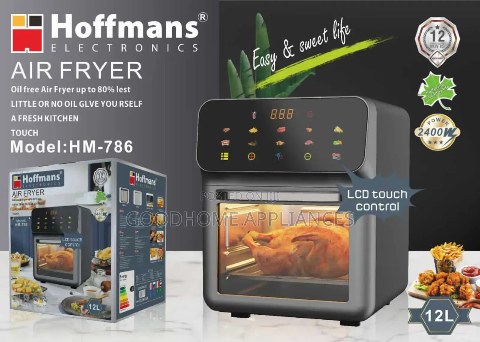 Hoffman's Air Fryer 12l With LCD Touch