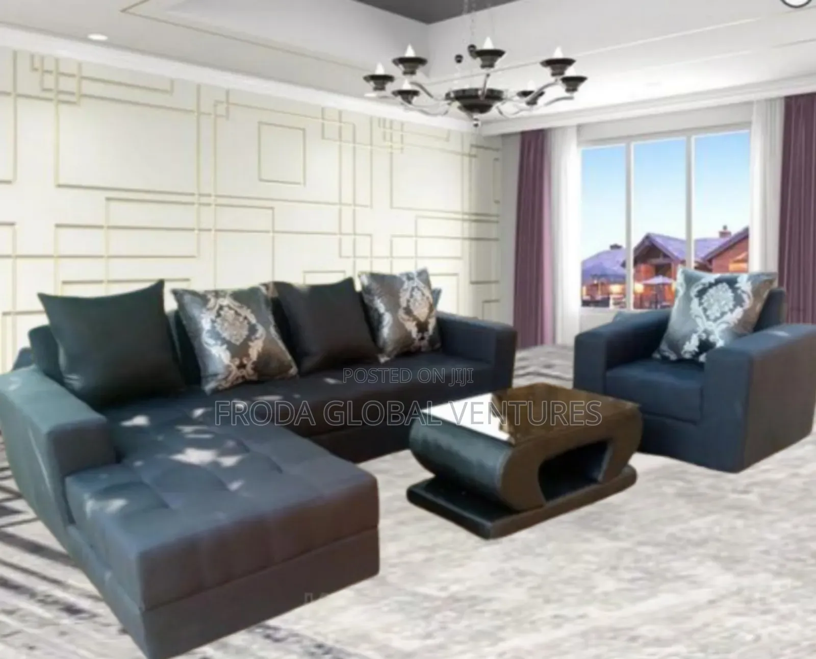 Quality Couch; L-Shape Sofa, Single Chair and Table. Lsblfl5