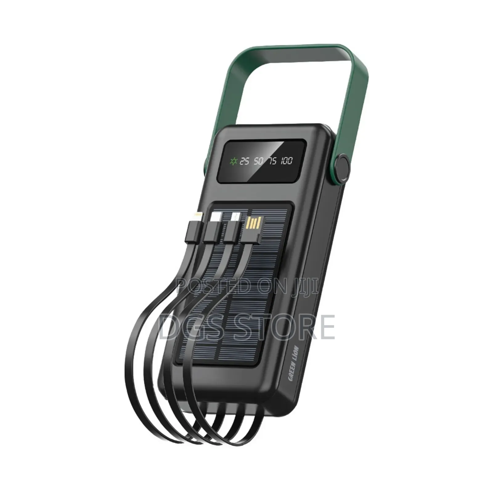 Green Lion Solar Max 30,000mah Power Bank Integrated Cable