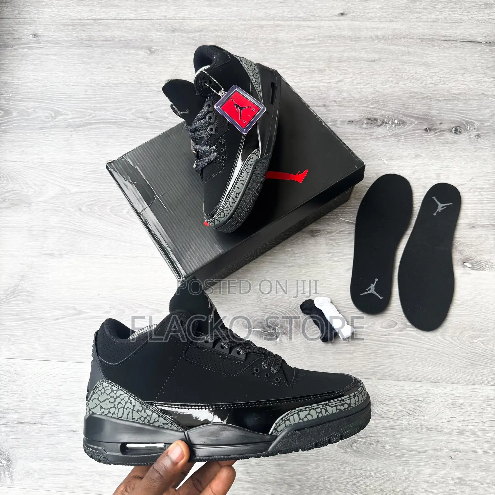 Original Air Jordan 3 Retro Og Black Cat Sneakers