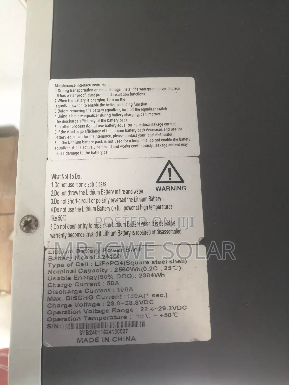 2.56kwh 24v Sako Lithium Iron Battery