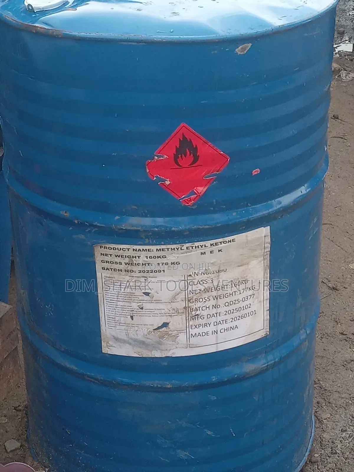 Flammable Liquid Blue Drum Methyl Ethyl Ketone (Mek)