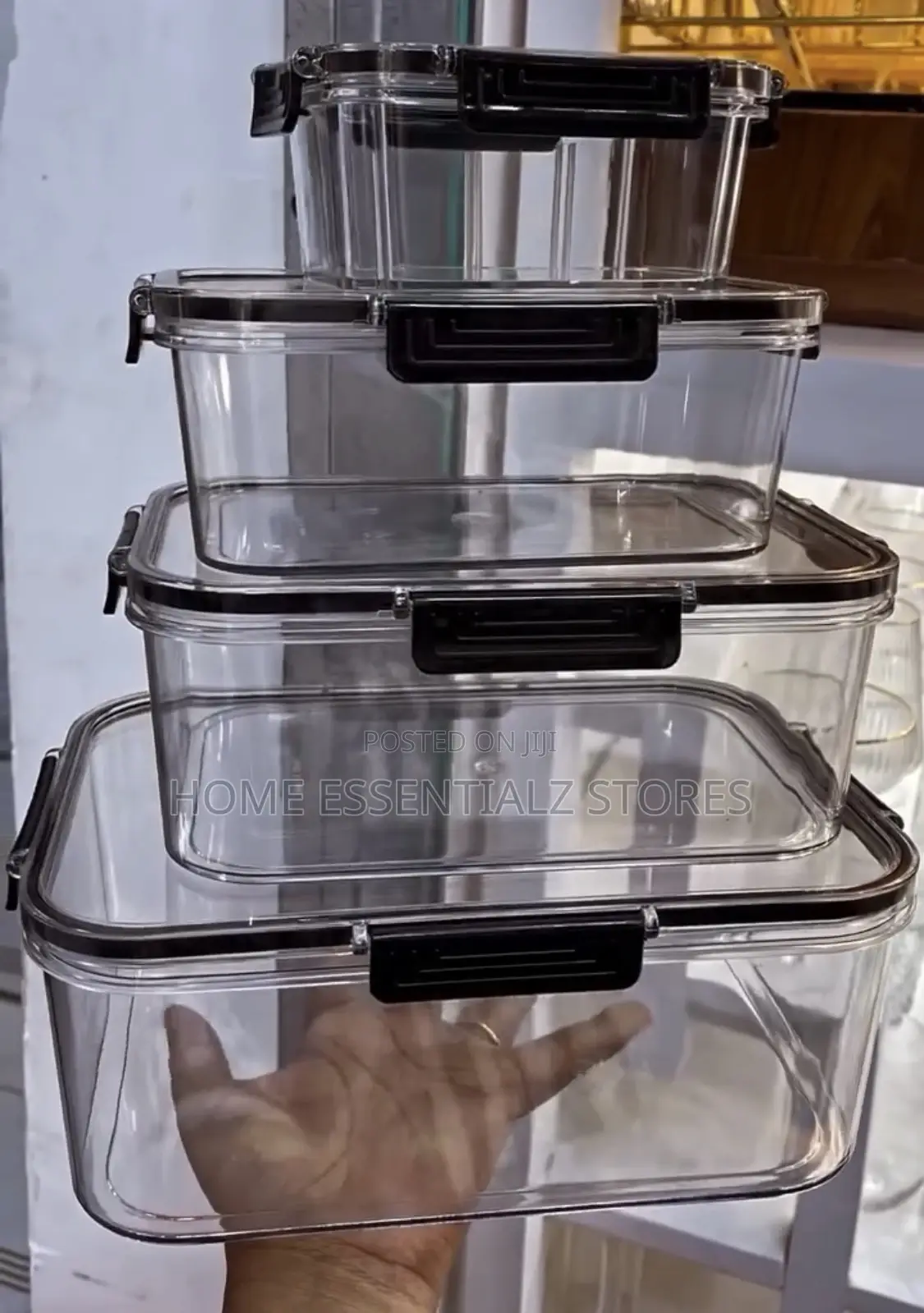 Transparent Food Storage Container Set With Lid
