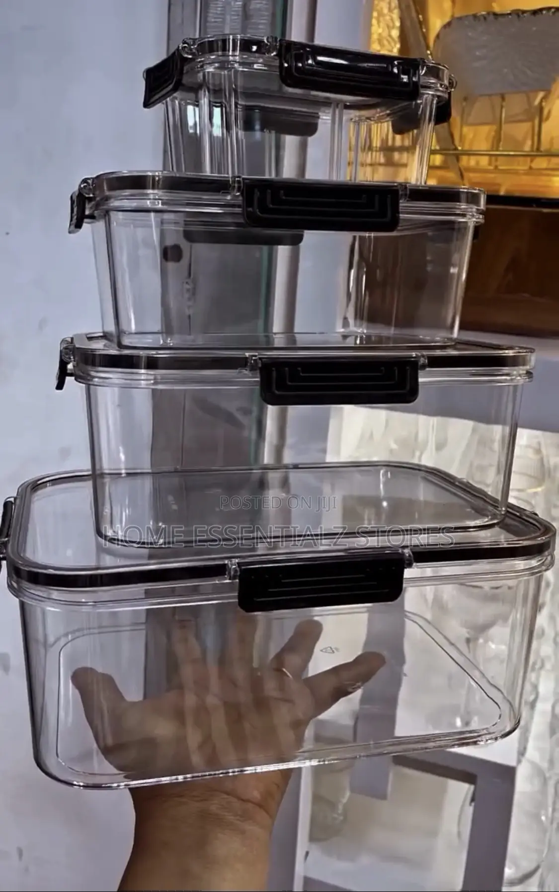 Transparent Food Storage Container Set With Lid
