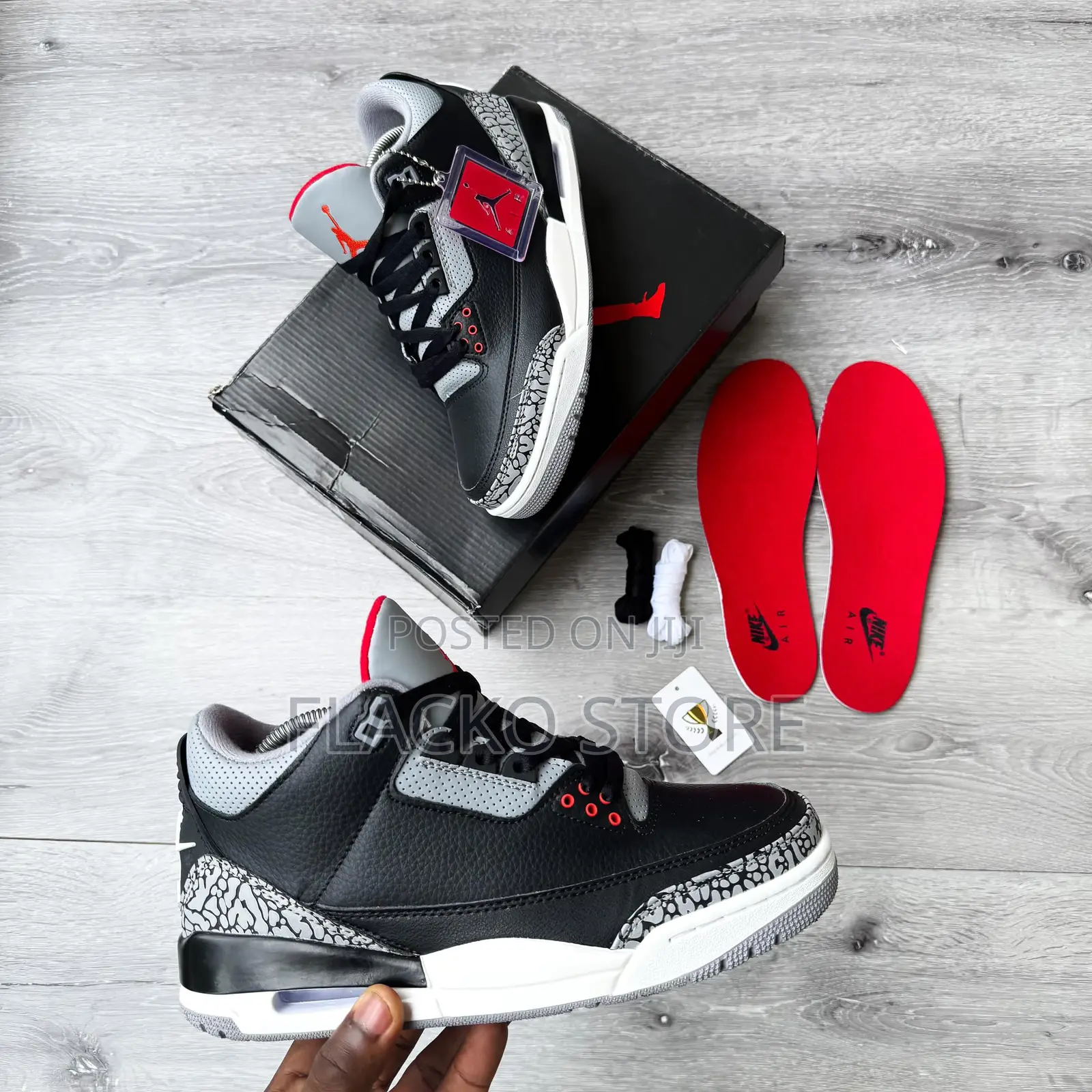 Original Air Jordan 3 Retro Cement Reimagined Sneakers