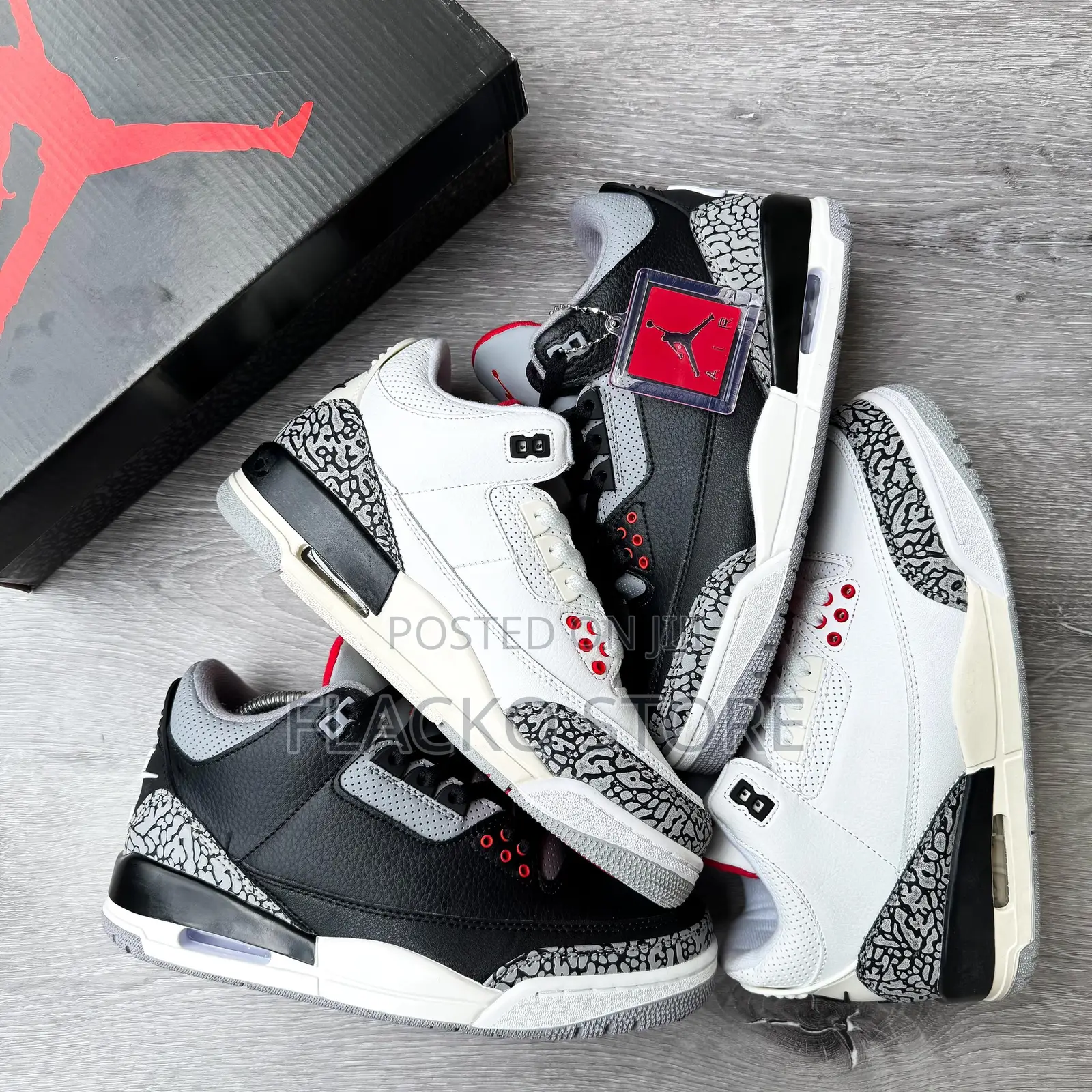 Original Air Jordan 3 Retro Cement Reimagined Sneakers