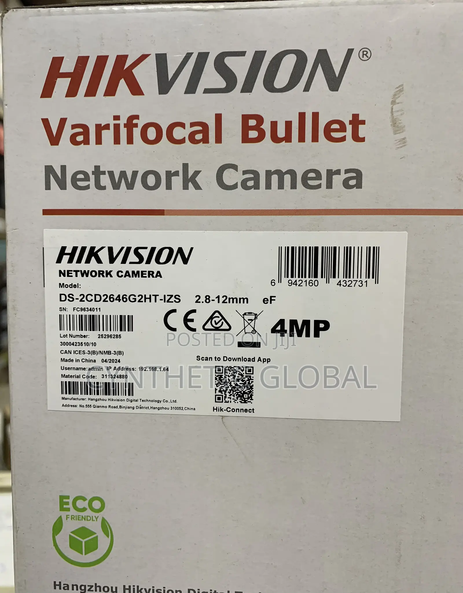 Ds-2cd2646g2ht-Izs Hik 4mp Ip Darkfighter Bullet