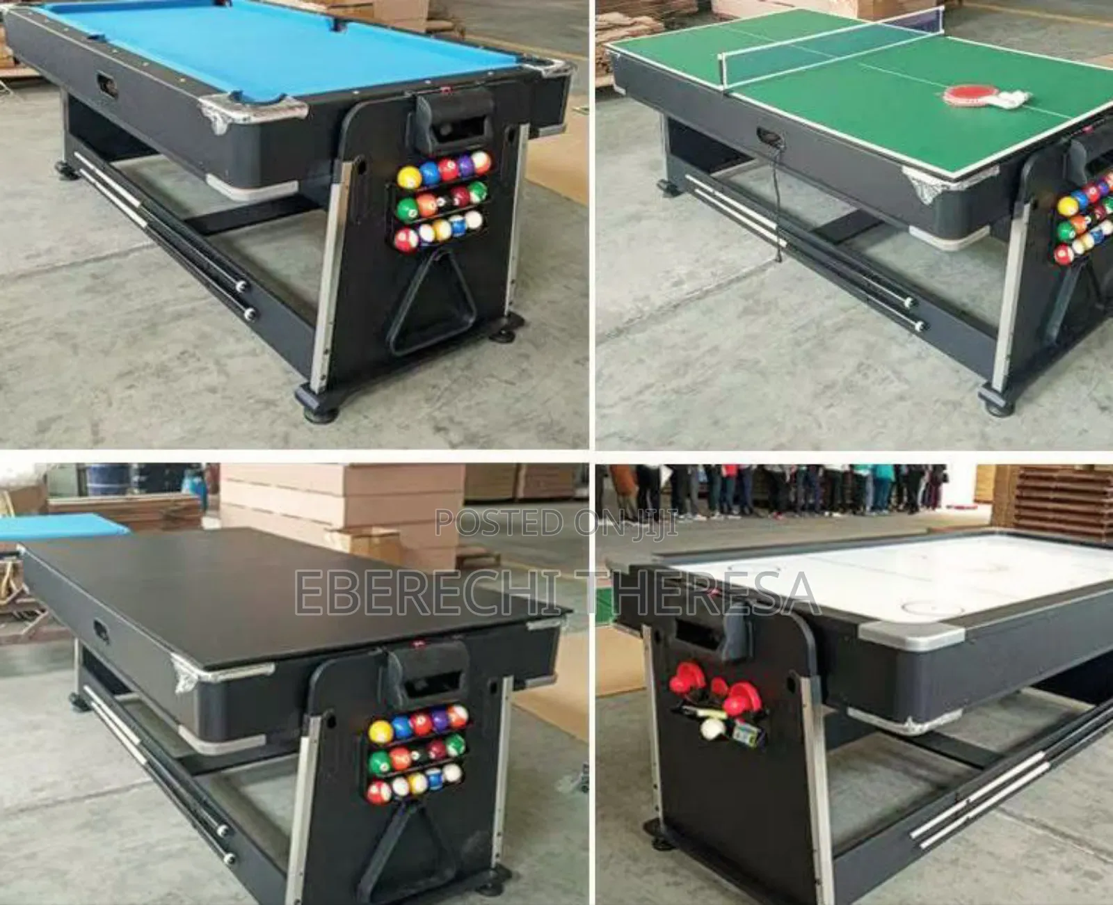 Snooker Board With Air Hockey And Table Tennis