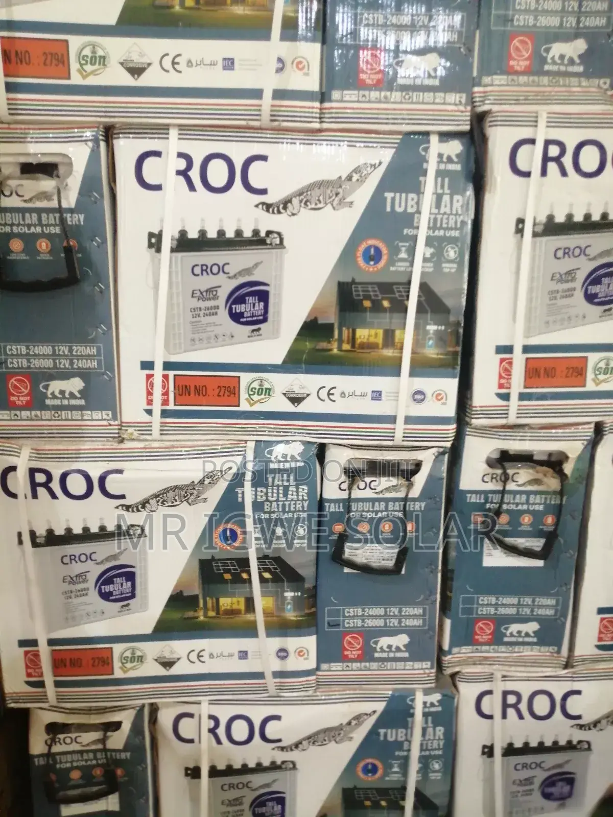 Croc Tall Tubular Battery 220ah