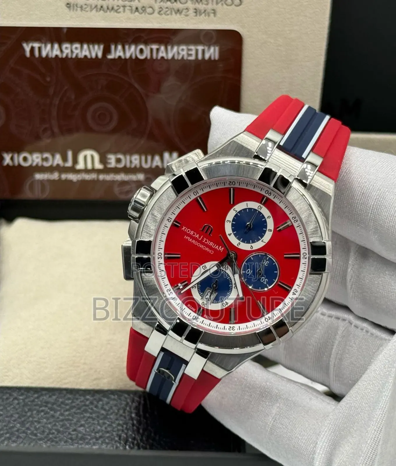 Original Maurice Lacroix Red Rubber Strap Watch