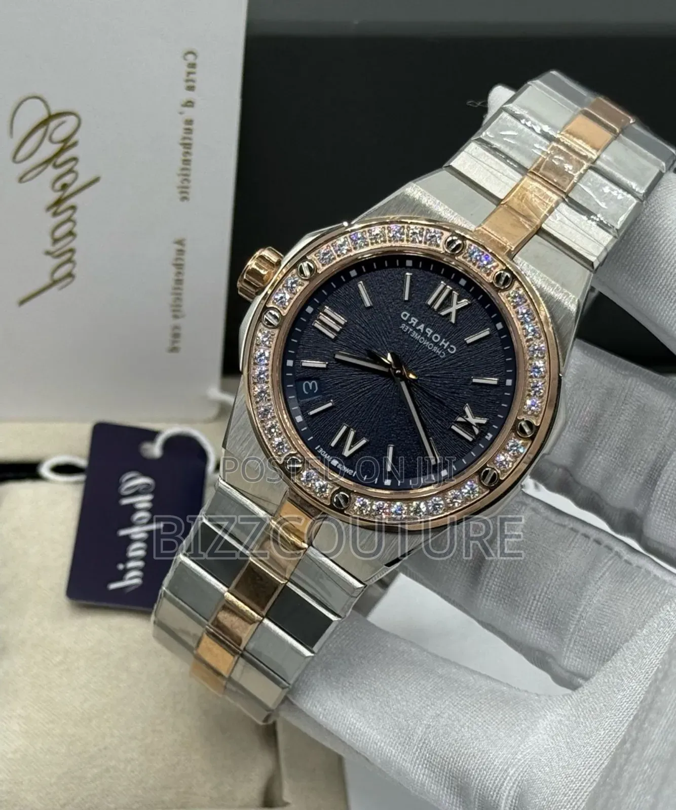 Original Chopard Chronometer Silver Stainless Steel Watch