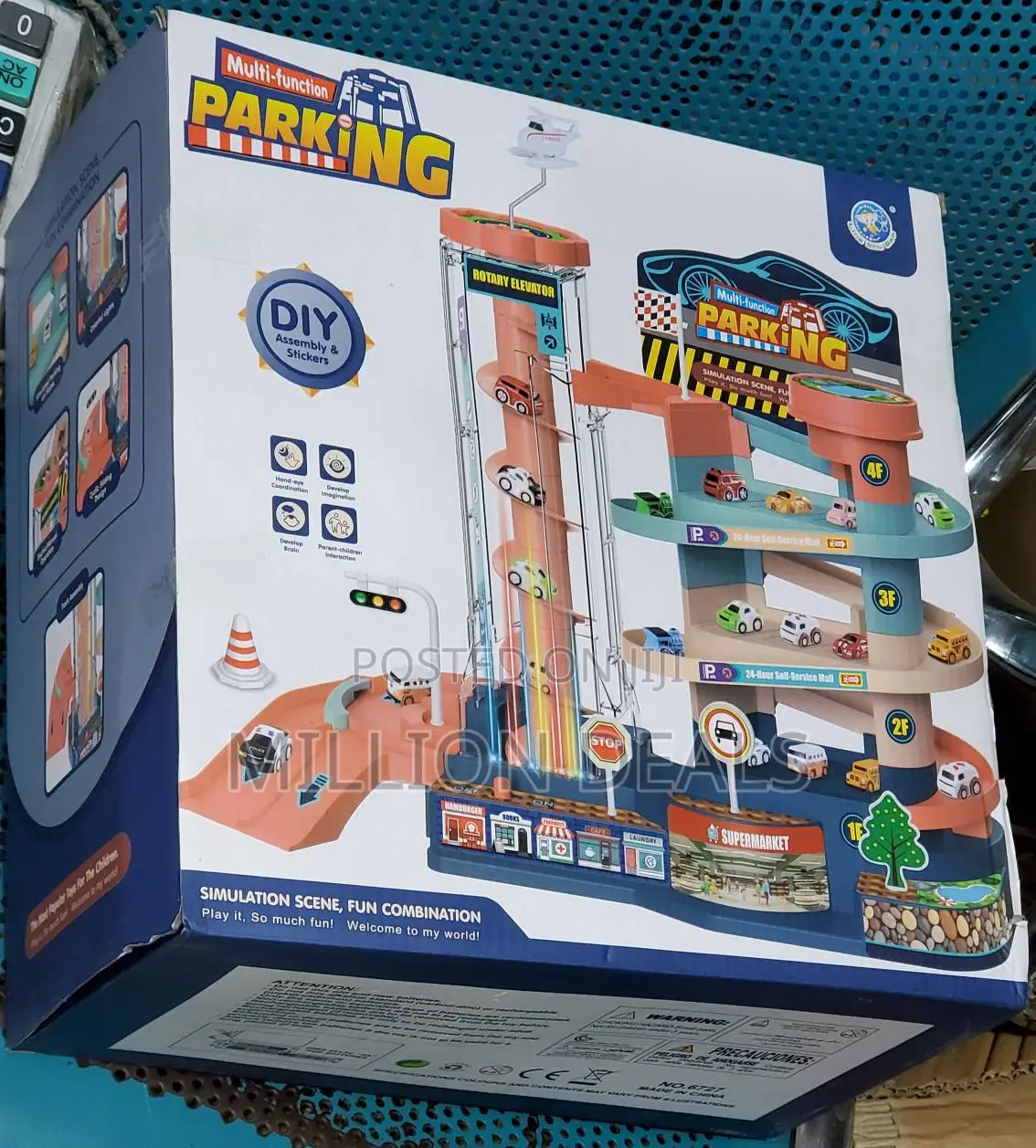 Parking Lot Assembly Play Elevator 3 Floor Car Park Kids Toy