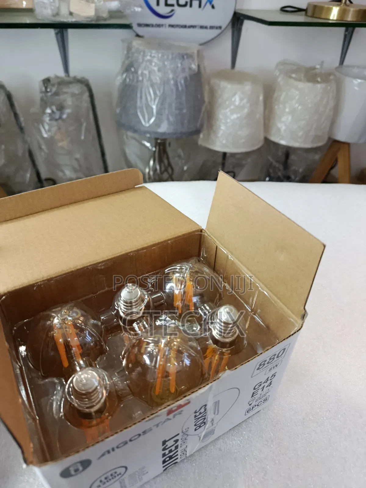 E14 Led Golfball Filament Bulb, G45 3w Globe Screw Pack of 6