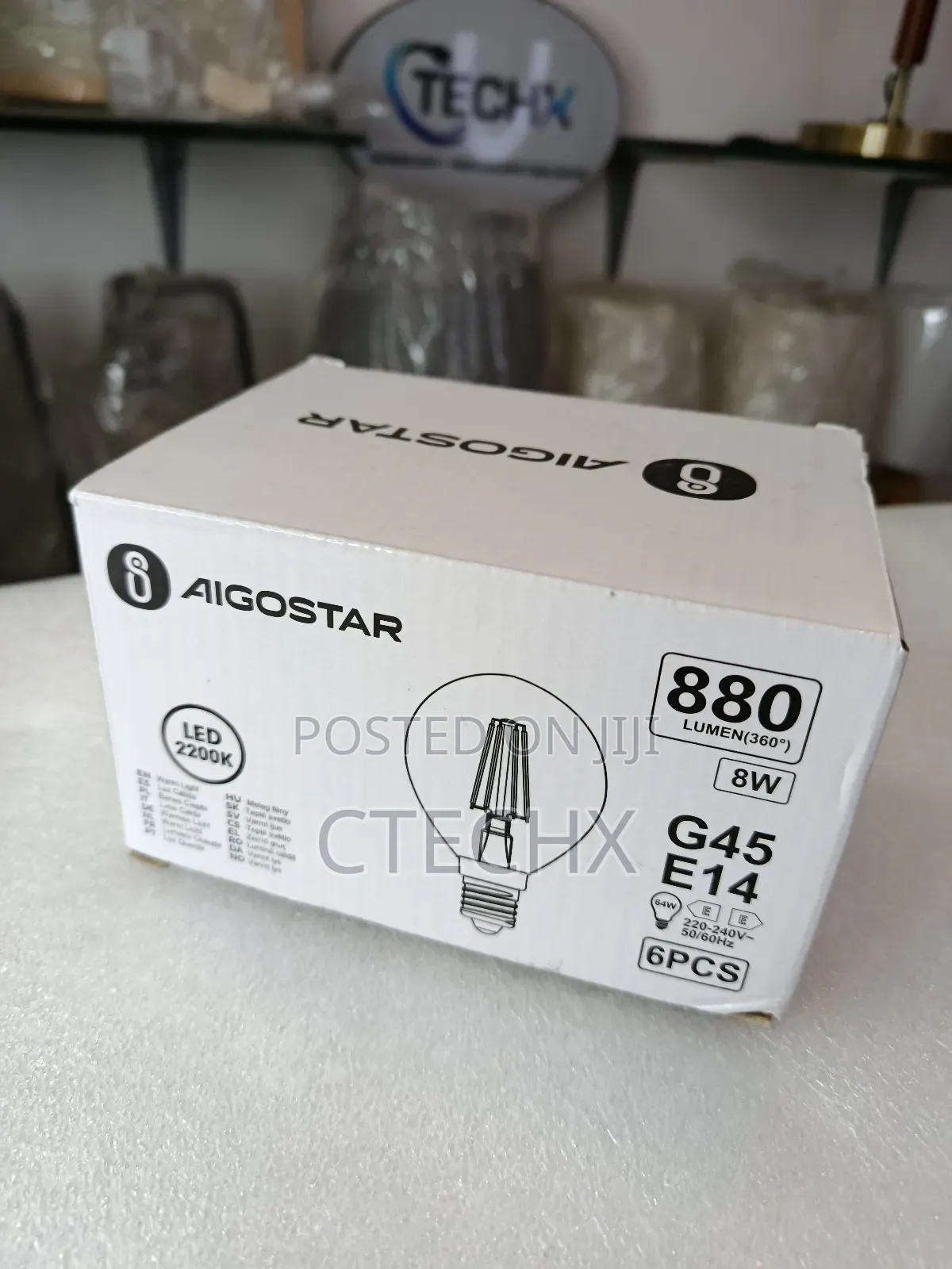 E14 Led Golfball Filament Bulb, G45 3w Globe Screw Pack of 6