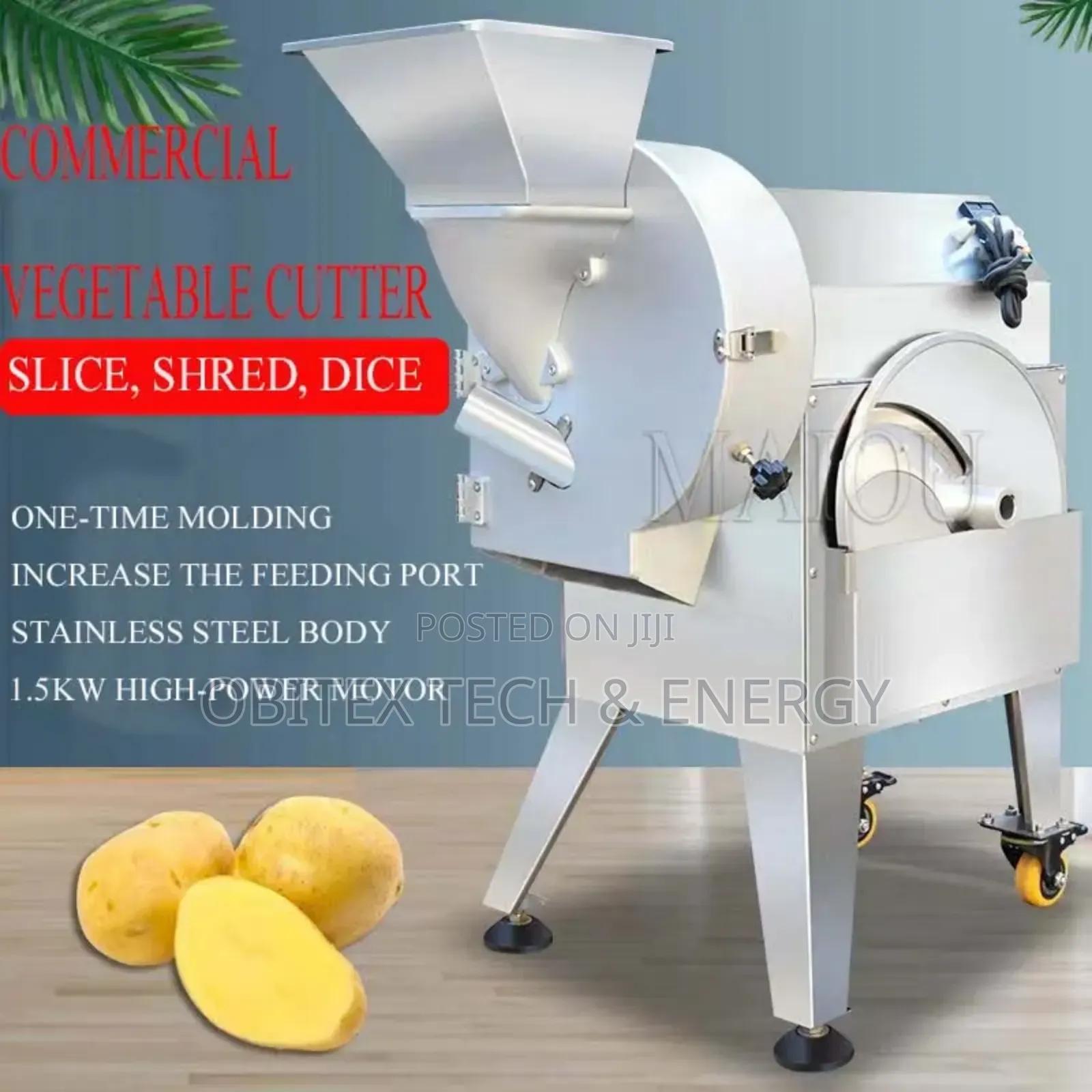 Electric Vegetable Cutting Machine | 300–500 Kg/Hr | 220v