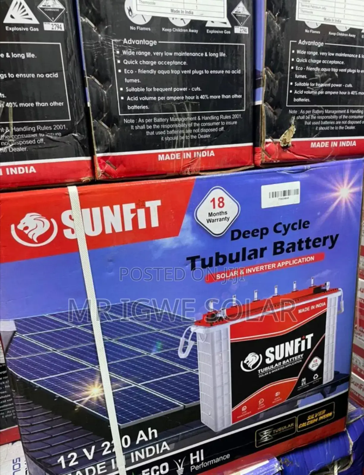 Sunfit Tubular Battery 220ah