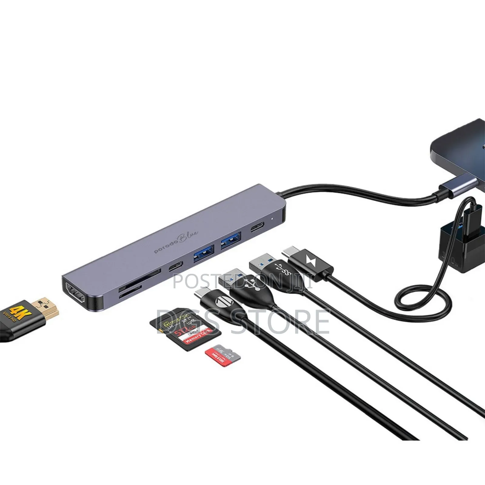 Porodo Blue 7 Port Usb C Hub