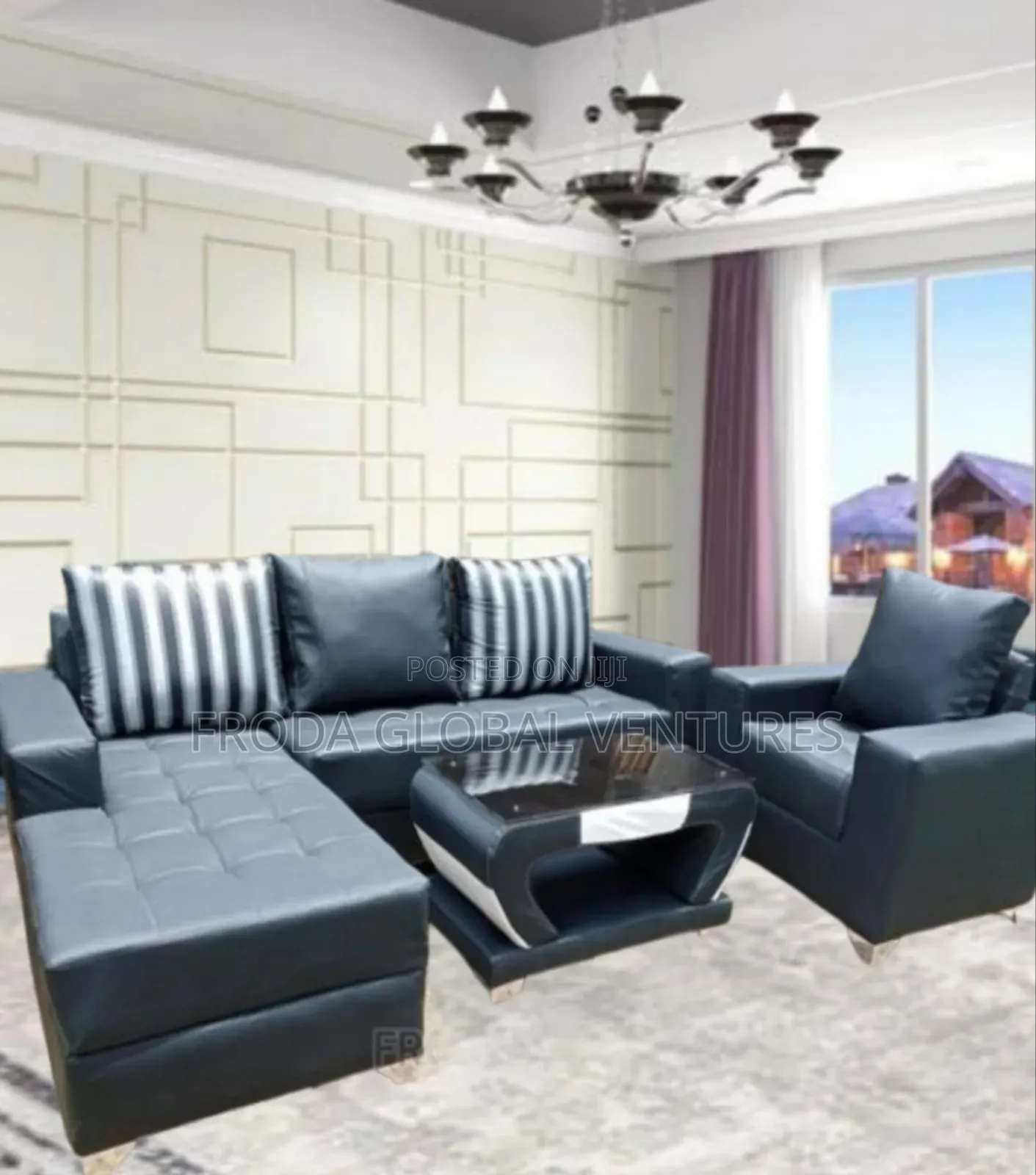 Quality Couch: L-Shape Sofa and Single Chair, Table. Lsbll2