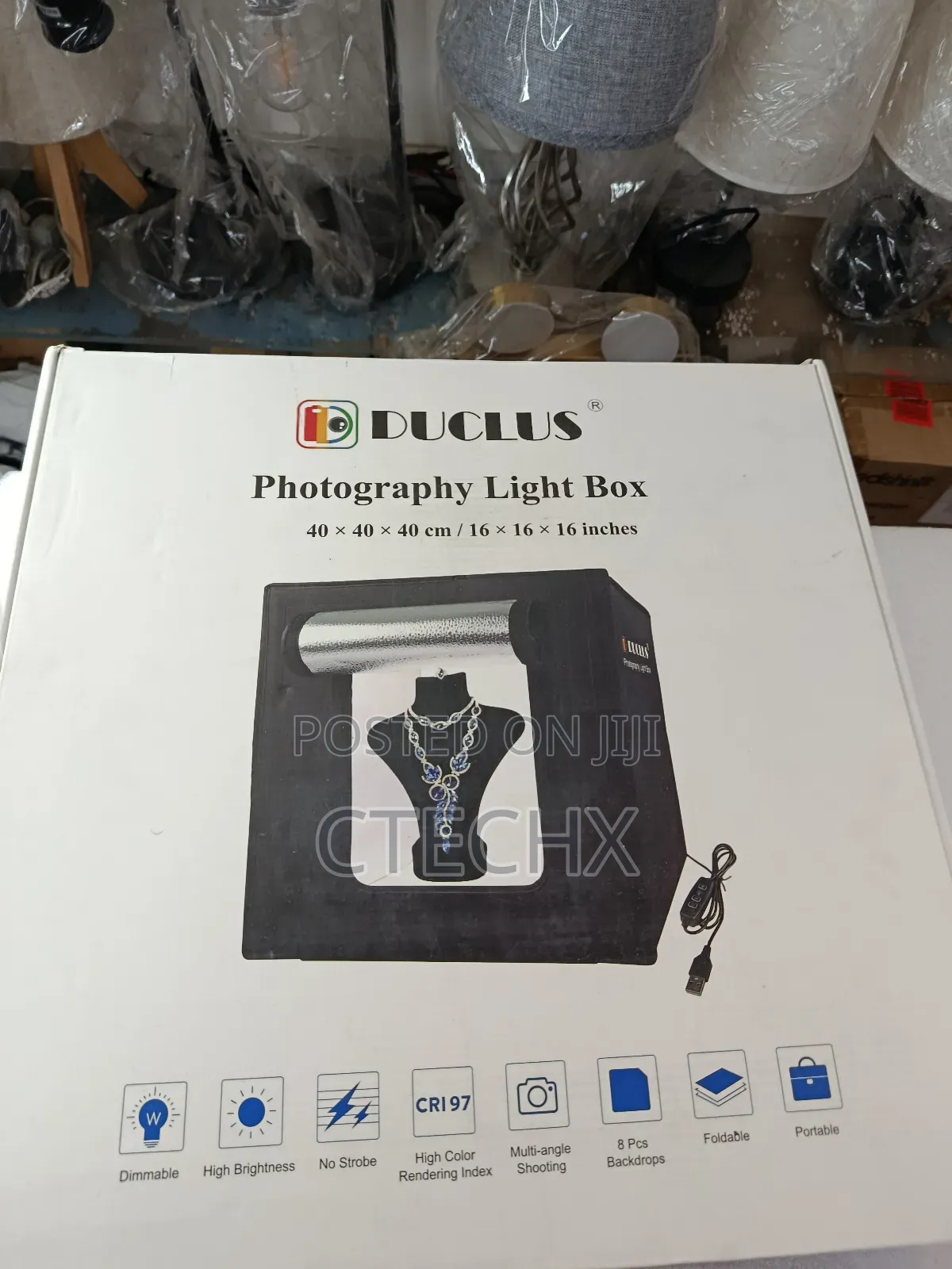 Duclus 30cm / 12" X 12'', Portable Photo Booth Light Box