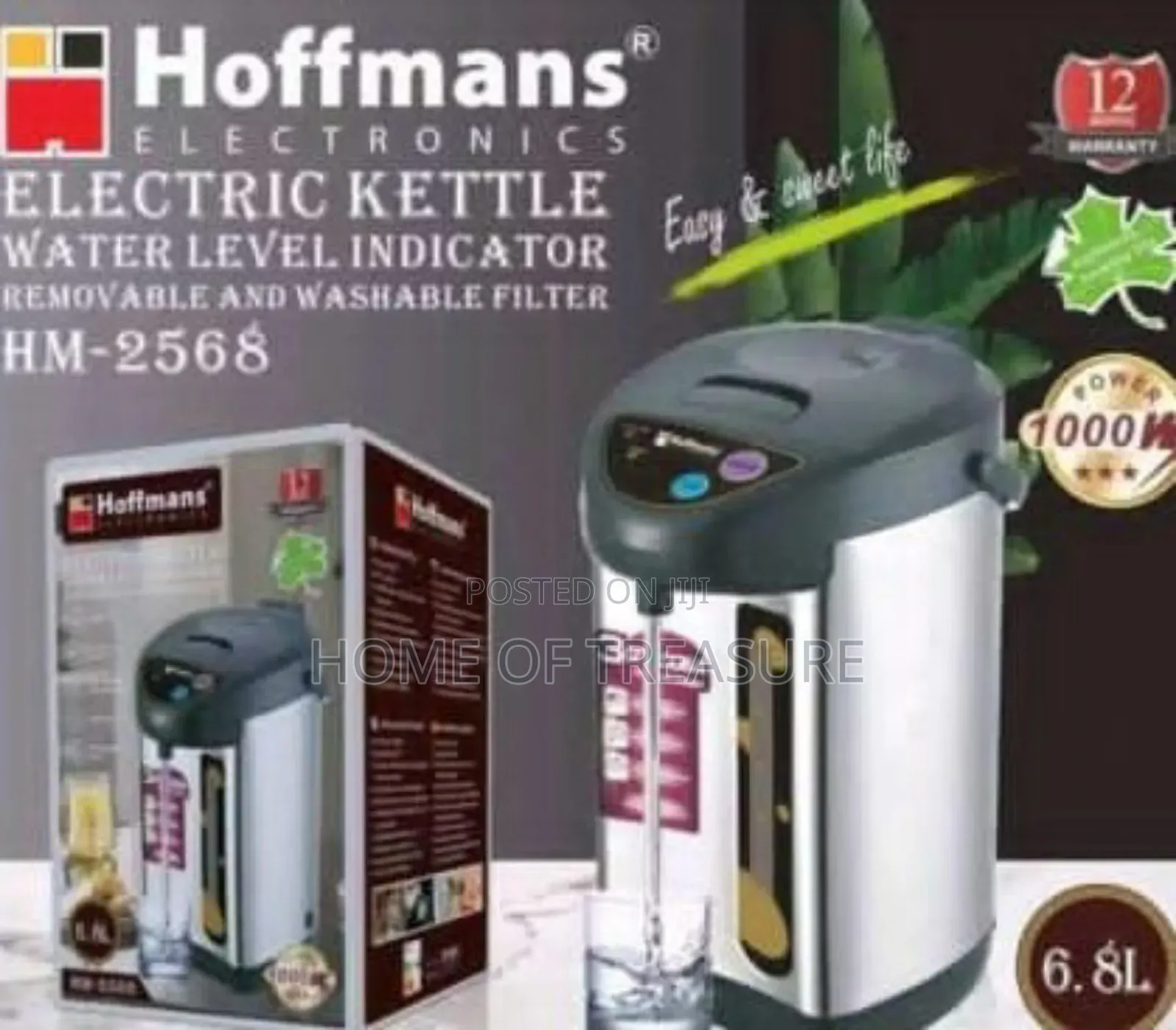 Hoffmans Electronics Electric Kettle 6.8l 1000w Hm-2568