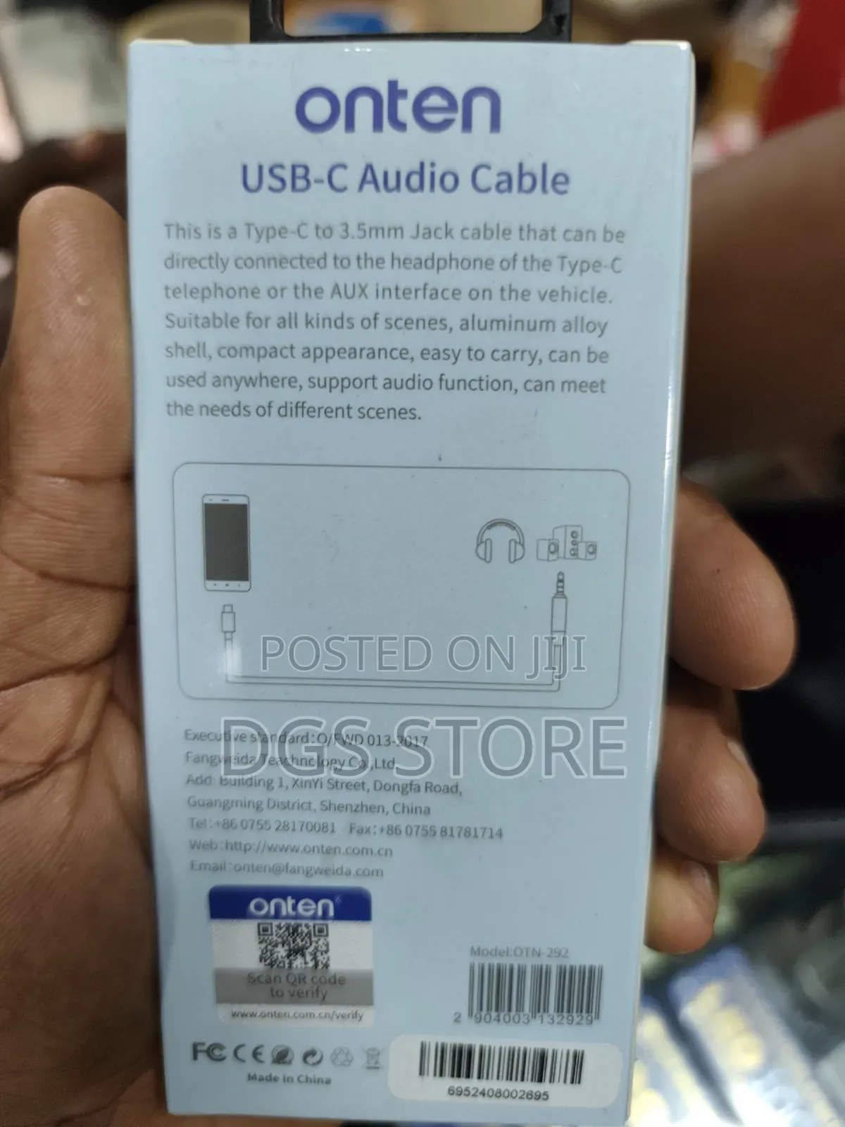 Onten Audio Otn 292 Usb C to 3.5m Jack