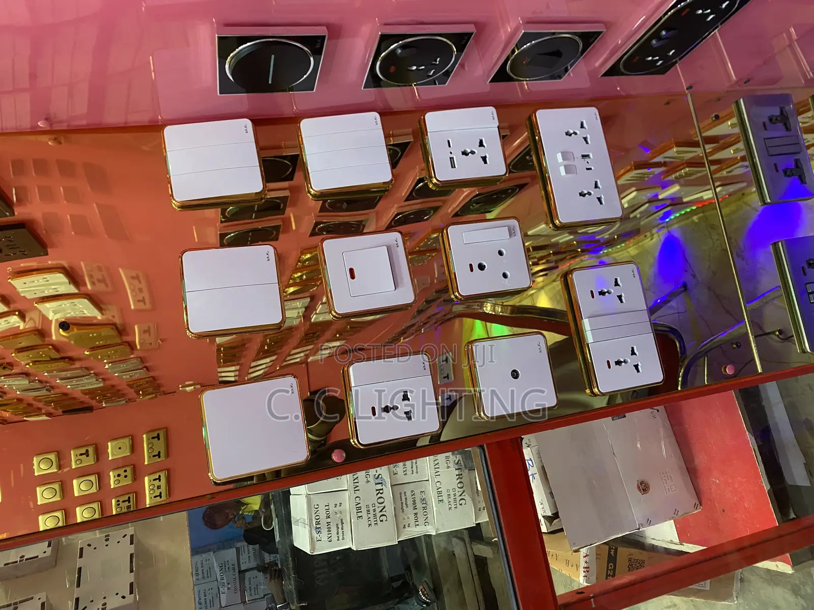 Uk Switches and Socket White and Gold Body