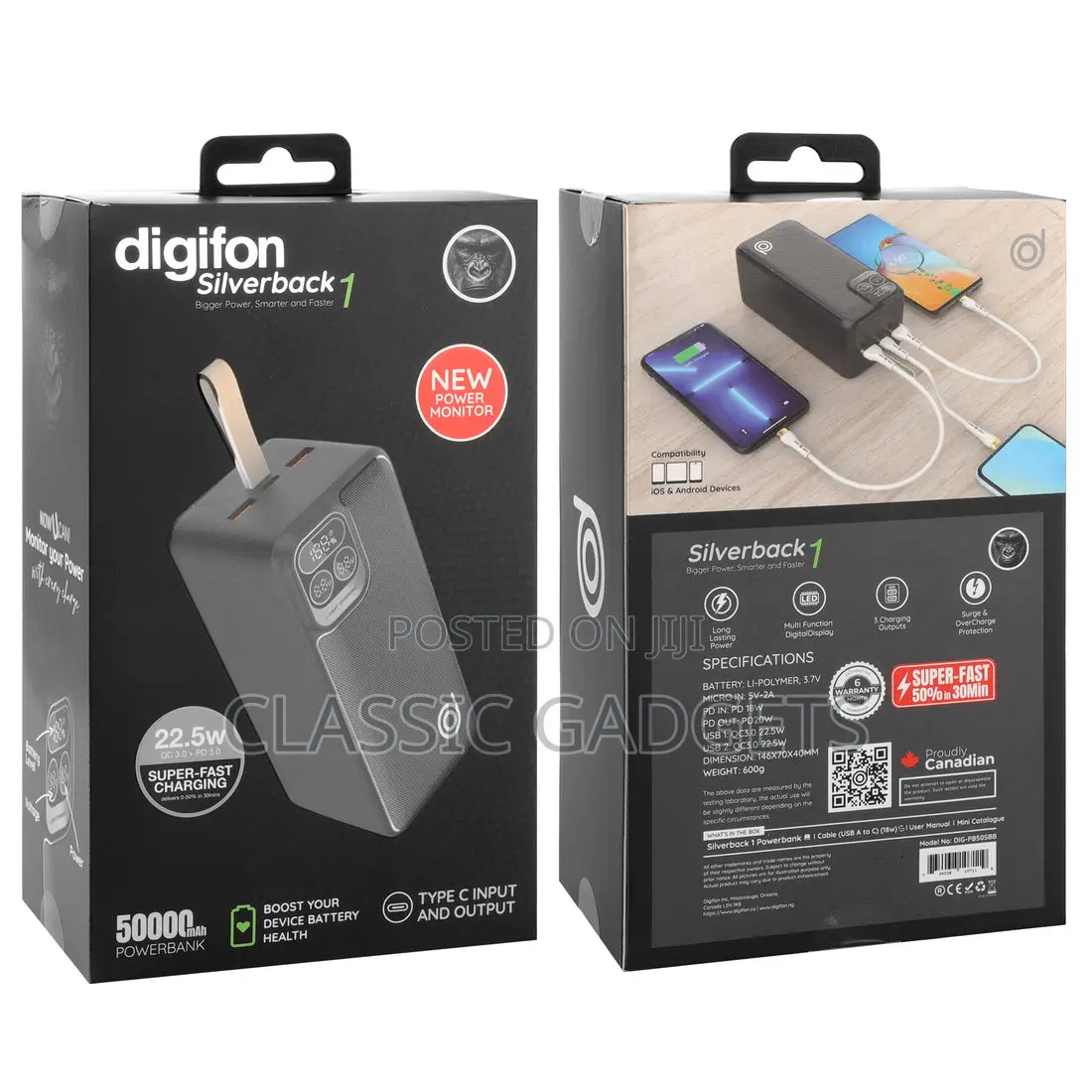 Digifon Silverback1 50,000mah Super-Fast 22.5w Power Bank