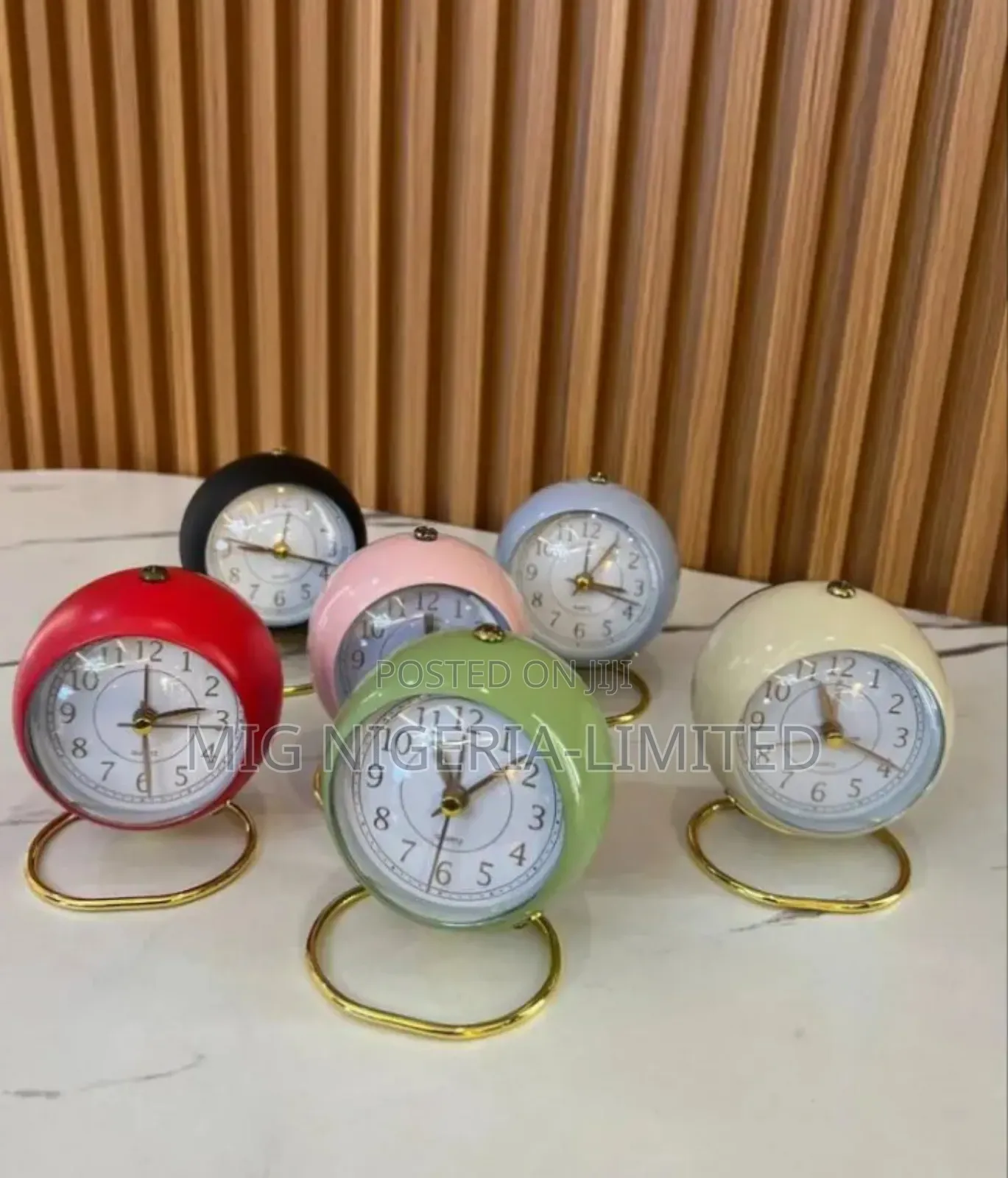 Table Top Colours Alarm Clock Elegant Gold Base Gifts Items
