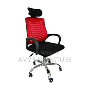 Office Chair With Headrest - Red