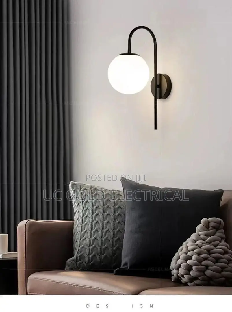 Nordic Simple Interior Round Glass Golden Wall Lamp