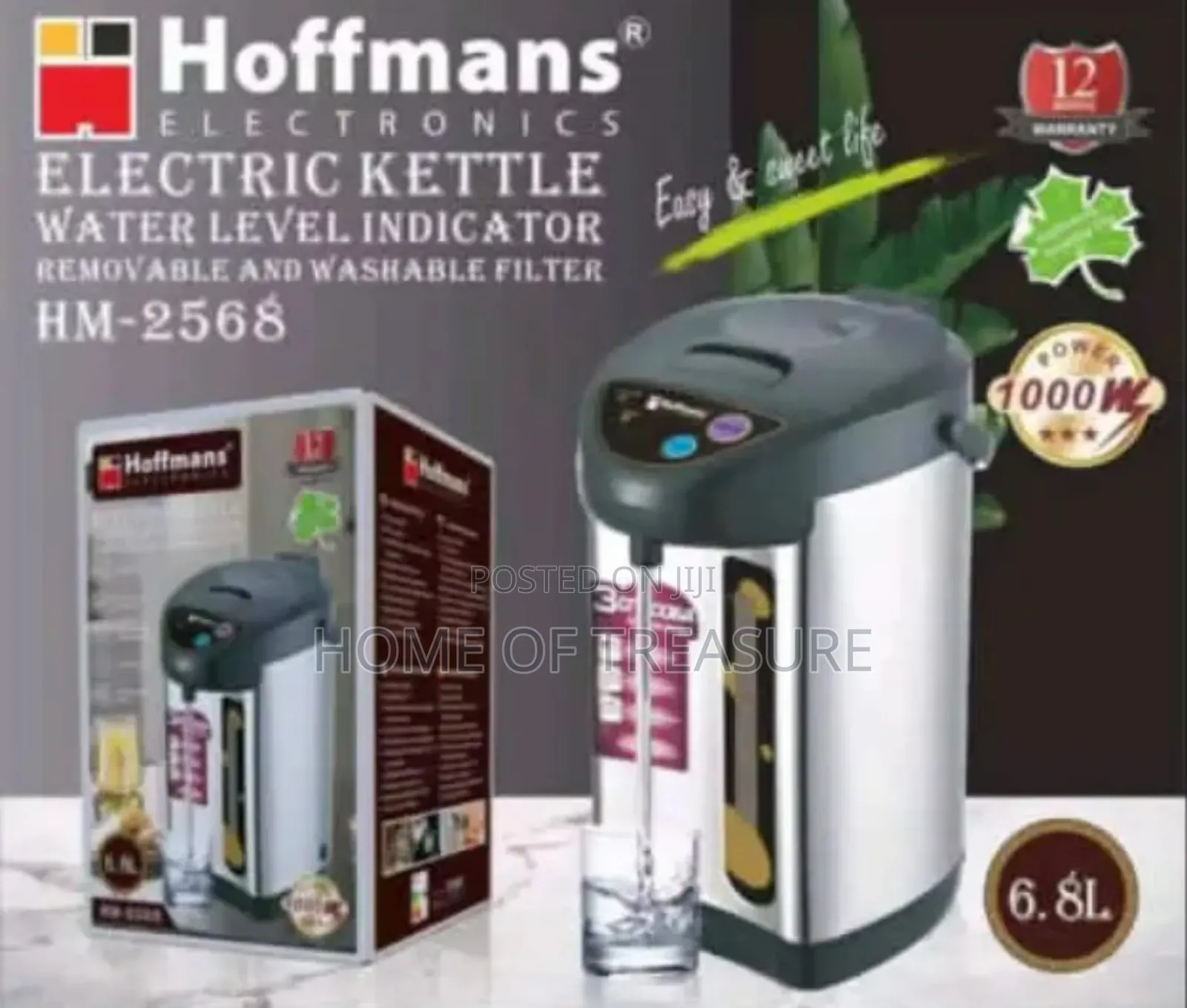 New 6.8l Capacity 1000w Hoffmans Electronics Electric Kettle