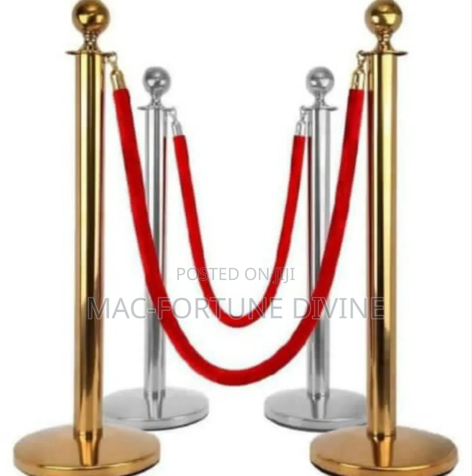 Bank Stand Rope Barrier For Demarcation(Set Of Two Pieces With One Rop