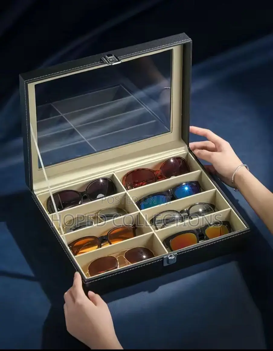 8 Grid Leather Multi Sunglasses Organizers