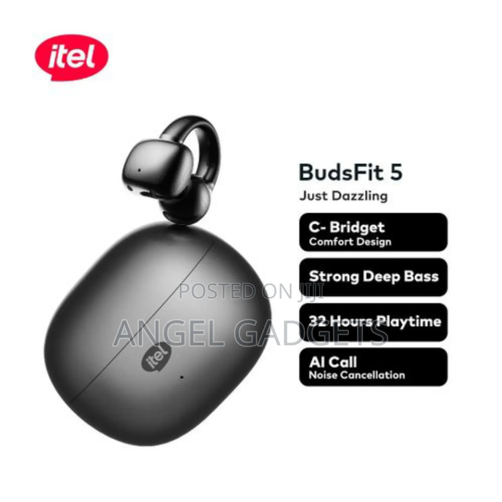 Itel Budsfit 5 Earbudsc-Bridge Design Ows Earpods Buds Fit 5