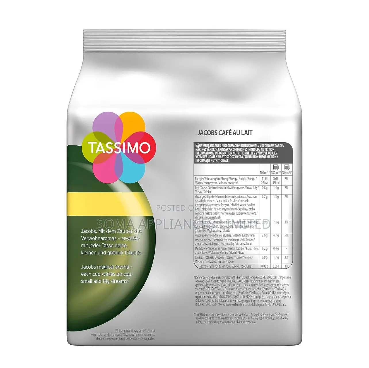 Tassimo Jacobs Café Au Lait Coffee Capsules 16 T-Discs