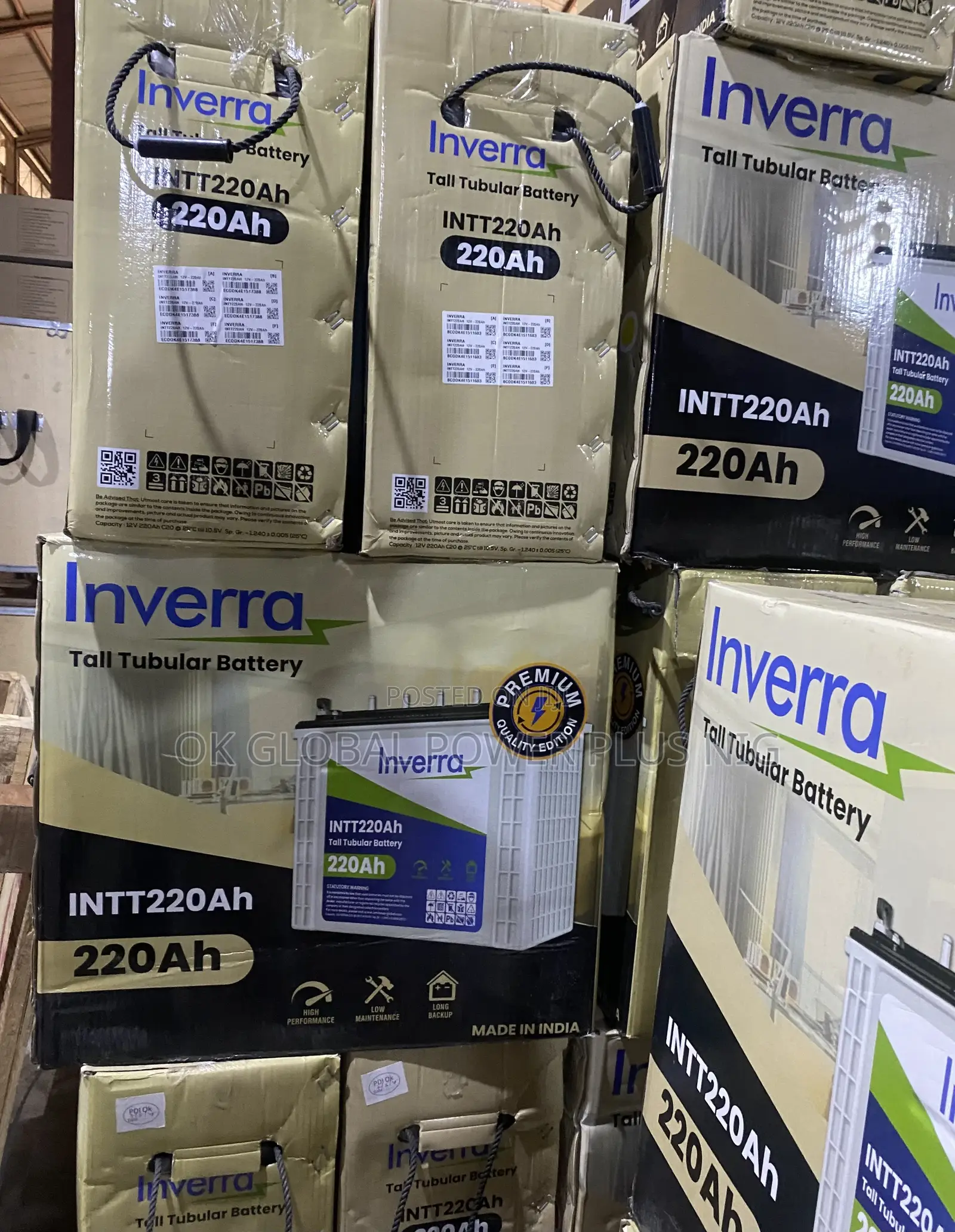 Inverra 220ah Tall Tubular Battery