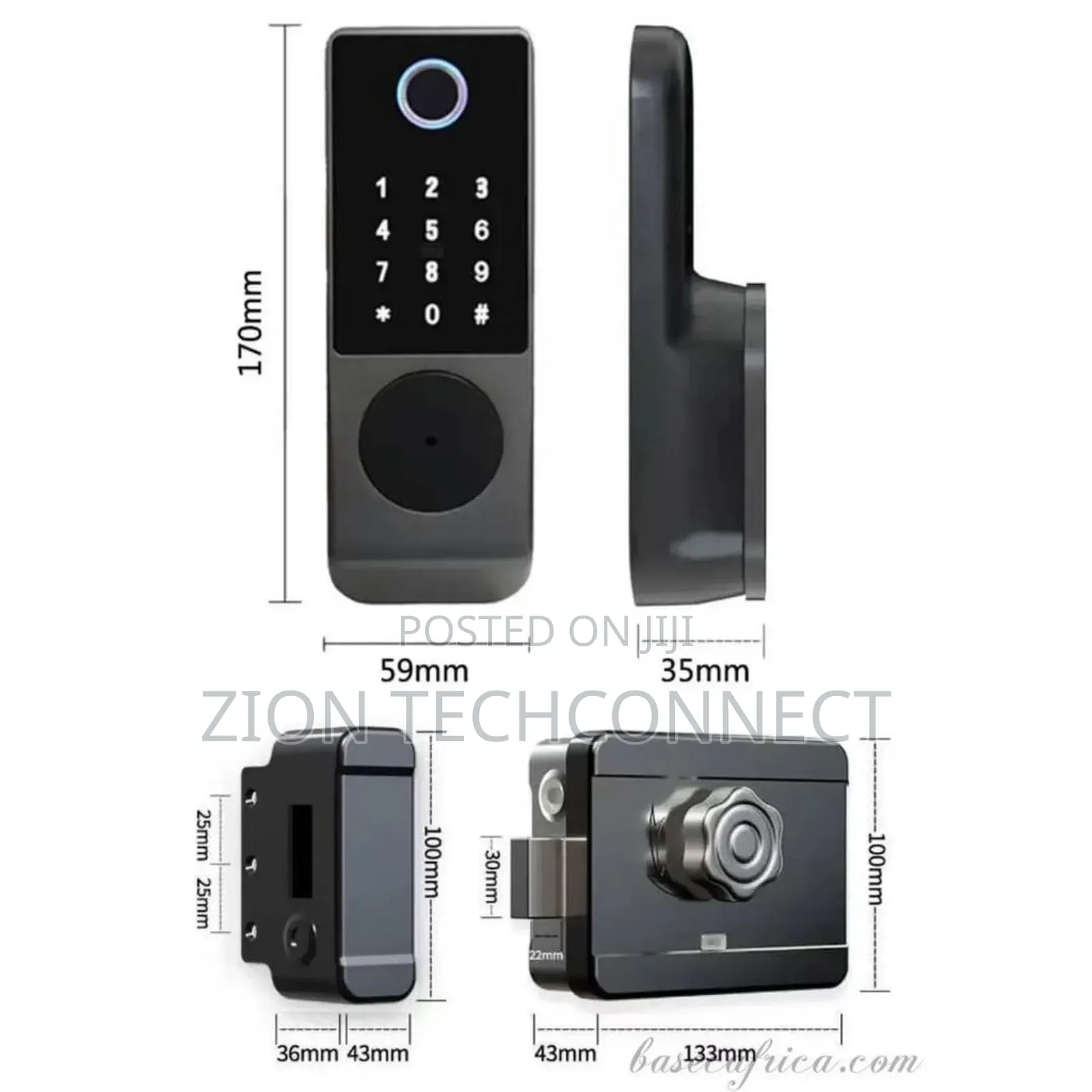 Gate Smart Jamlock Waterproof Tuya Digital Fingerprint Lock