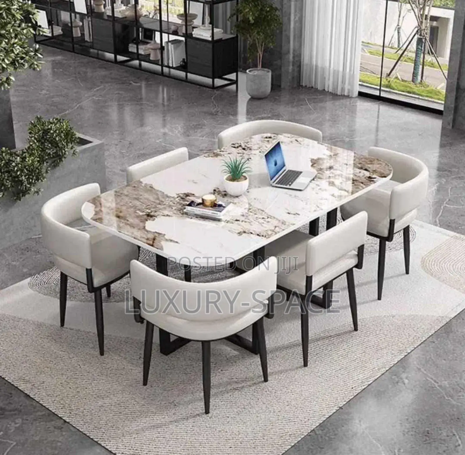 Modern 6 Seaters 4 Corner Dining Set