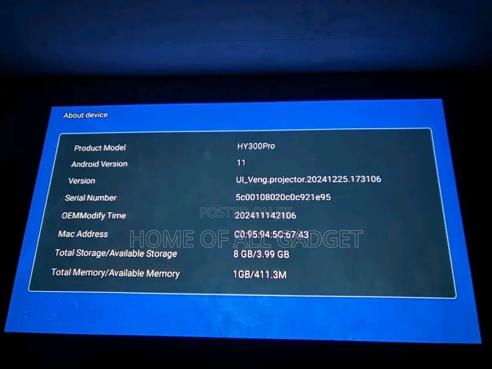 Android Smart Projector Hy300 Pro Video Projector
