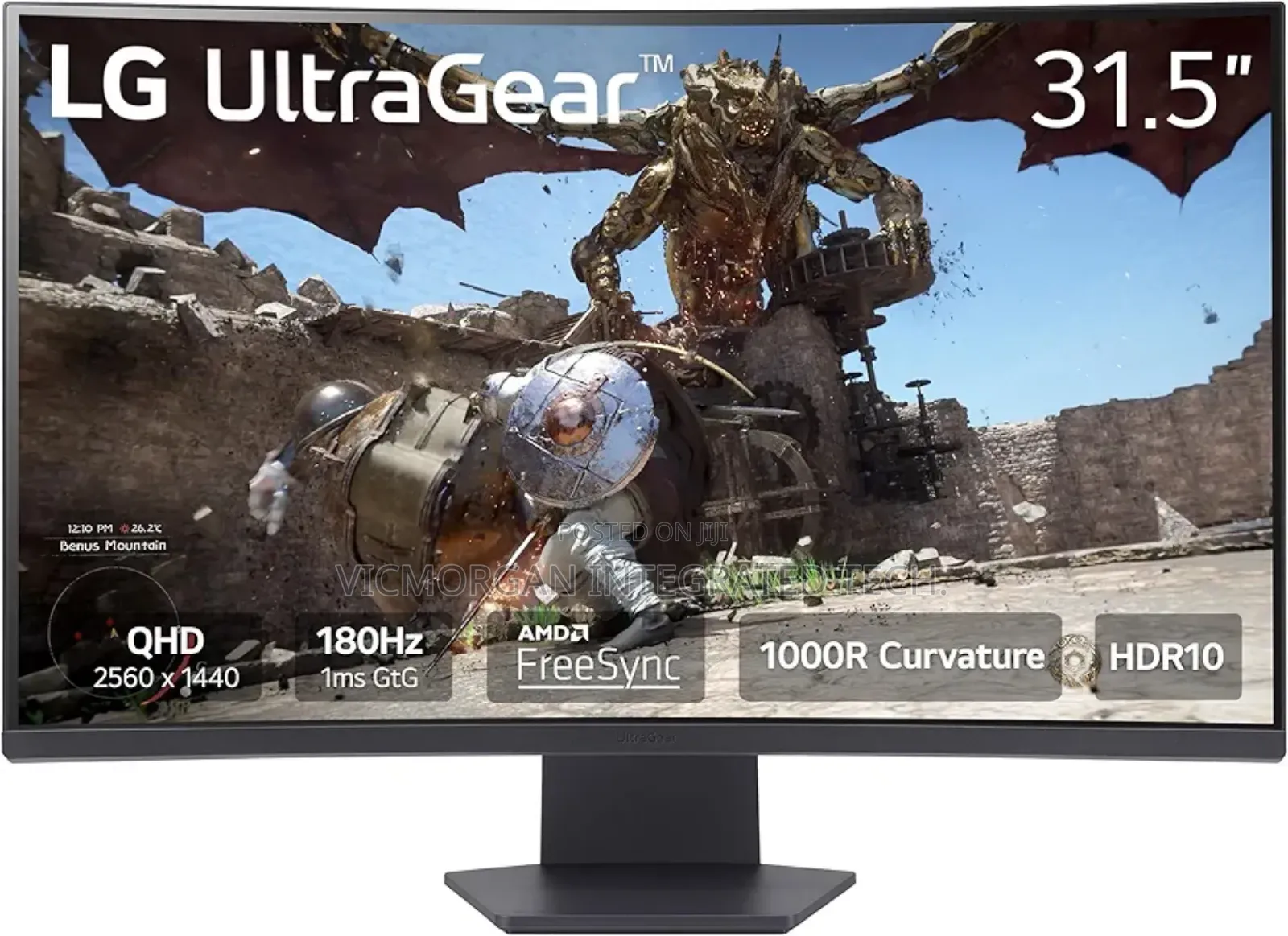 Lg 32gs60qc-B 32-Inch Ultrageartm QHD 180hz 1ms Amd Freesync