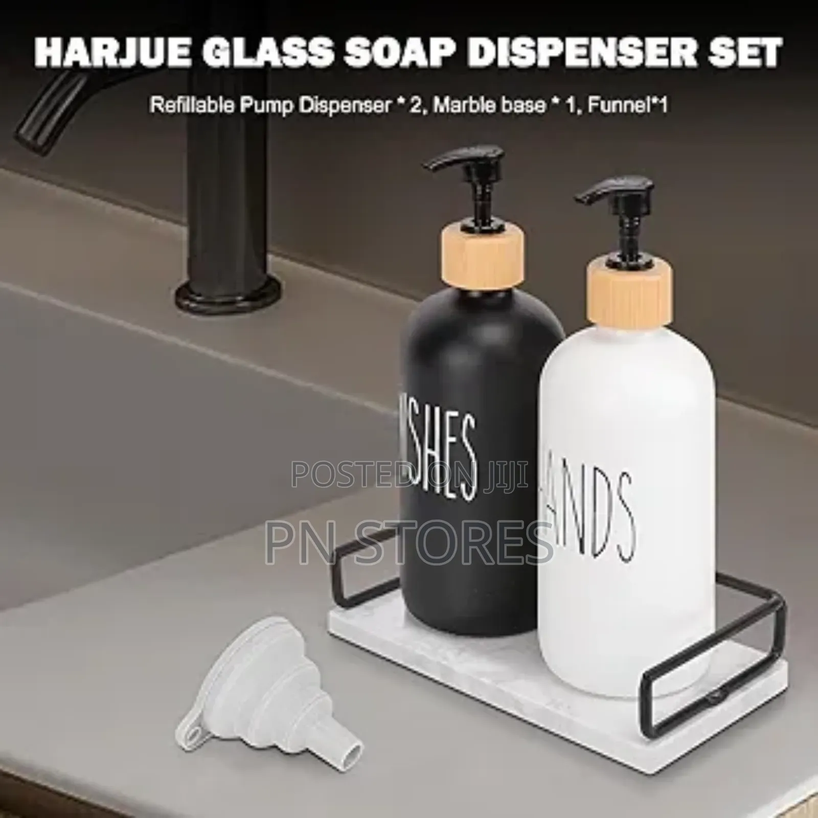 500ml White/Black Hand Soap Dish Soap Dispenser